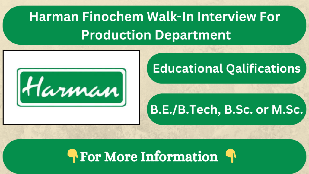 Harman Finochem Walk-In-Interview