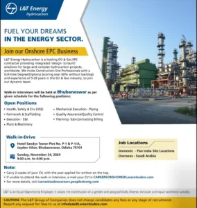 L&T Energy Hydrocarbon Walk In Interview